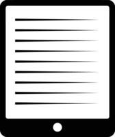 Tablet Displaying Document Icon - E-Book and Digital Text vector
