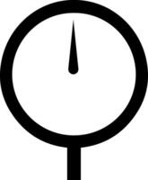 Gauge Meter Icon - Black Minimalist Pressure and Measurement vector