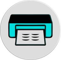 Printer Icon - Turquoise and Black Document Printing vector