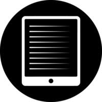 Tablet with Document Icon - E-reading and Digital Content vector