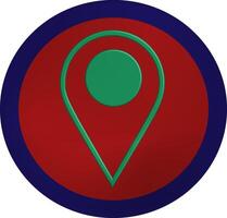Location Pin Icon - Red and Green Map Pointer vector