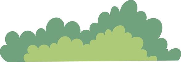 Minimal green bush with soft rounded leaf shapes illustration vector
