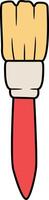 Flat paintbrush with red handle illustration vector