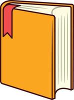 Closed yellow book with red bookmark illustration vector