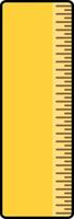 Yellow ruler with brown markings illustration vector