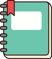 Green spiral notebook with red label illustration vector