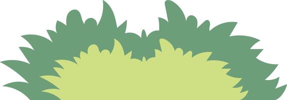 Flat cartoon bush with spiky leaves and layered green foliage illustration vector