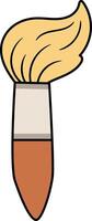 Art paintbrush with brown handle illustration vector