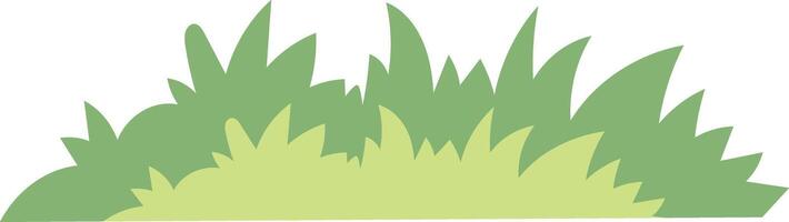 Cartoon bush with sharp pointed leaves in green shades illustration vector