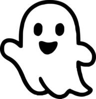 ghost halloween icon illustration outline stroke minimalist black line vector
