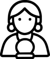 Fortune teller icon illustration outline stroke minimalist black line vector