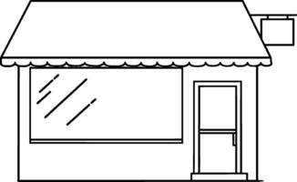Store Shop Marketplace Minimalist line art hand drawn outline stroke vector