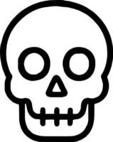 Skull icon illustration outline stroke minimalist black line vector
