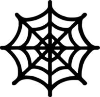 Spider web icon illustration outline stroke minimalist black line vector