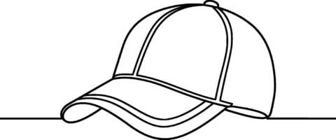 Cap Minimalist line art hand drawn outline stroke vector