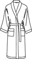 Bathrobe Minimalist line art hand drawn outline stroke vector