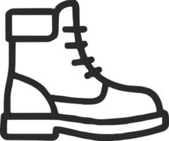 Boots icon illustration outline stroke minimalist black line vector