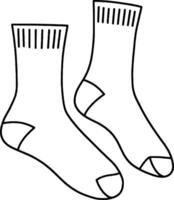 Socks Minimalist line art hand drawn outline stroke vector