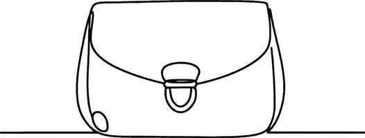 Purse elegant for party Minimalist line art hand drawn outline stroke vector