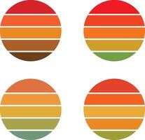 Sunset Horizon Set with Multiple Hues vector