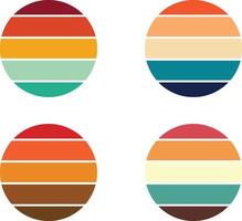 Abstract Sunset Background Set with Stripes vector