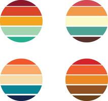 Bright Gradient Sunset Scene Bundle for Design vector
