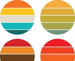 Sunset with Multicolor Horizontal Layers Bundle vector