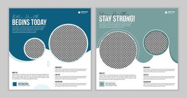 Set of Medical and healthcare social media post design template. vector
