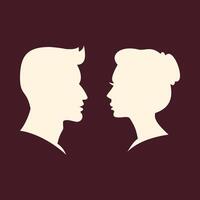 Man and Woman trendy art design knockout amazing colorful useful illustration vector