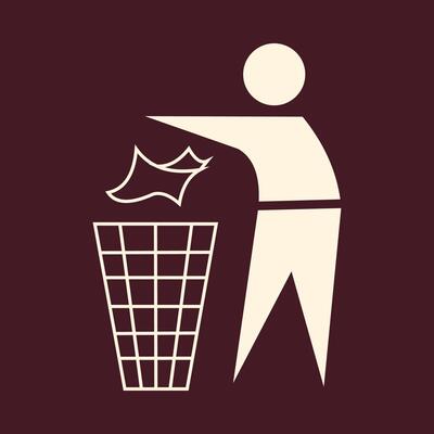 throw in the trash trendy art design superb amazing colorful useful illustration
