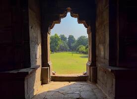 Lodi Park in Delhi, India, showcasing historical architecture and ancient stone monument. Arched photo