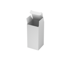 open-top cardboard box with a partially lifted lid for packaging and product mockups. 3d Illustration png