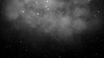 Flowing Smoke with Floating White Light Particles on Dark Background video