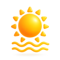 3d Sun with Rays Icon Bright Daylight Weather Symbol png