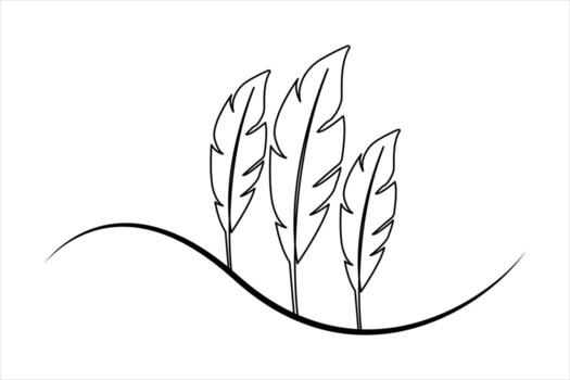 continuo línea bosquejo de un pluma con elegante y mínimo estilo vector