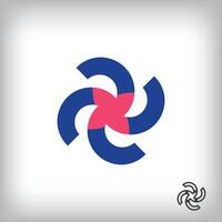 Creative rotating star propeller simple logo design. vector