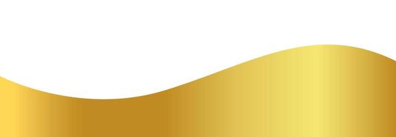 gold wave gradient for banner. golden wavy shape, gold wave curve on white background, golden wave corner shape for banner, stripes ribbon golden graphic, striped gold gradient luxury vector