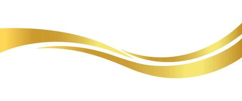 gold wave curve. golden wave corner shape for element, stripes ribbon golden graphic, striped gold vector