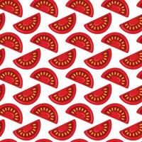 Tomato slice pattern background. Fresh food design with organic seamless texture vector