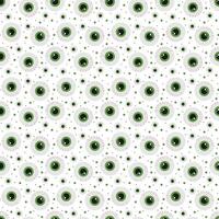 Seamless round green eye pattern with bold vision and black pupils for background vector
