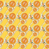 Seamless pumpkin pattern with seeds for fall harvest. Fresh squash pattern. healthy food background vector