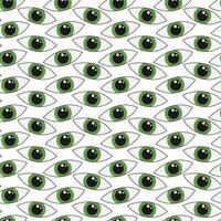 Seamless green eye pattern with bold vision and black pupils for background vector