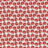 Fresh vegetable bell peppers background. Seamless red pepper pattern with slices vector