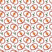 Seamless red hot pepper pattern slices. Fresh vegetable hot spicy peppers slices background vector