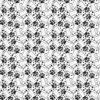 Animal paw background. Seamless dog pattern with pet prints and tracks vector