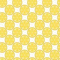 Seamless round lemon slice pattern. Fresh citrus fruit healthy summer drink background vector