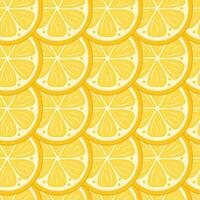 Seamless lemon slice pattern. Fresh citrus fruit healthy summer drink background vector
