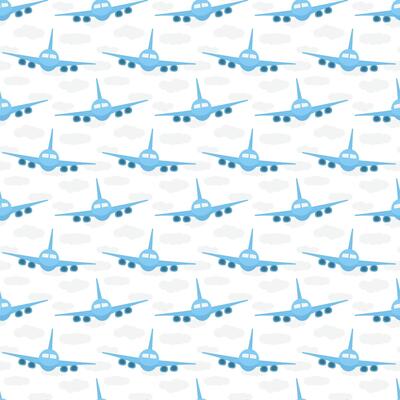 Seamless airplane pattern. Plane aviation flight sky travel background