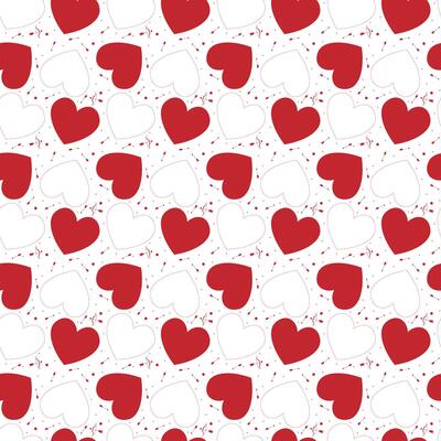 Cupid bow and arrow for Valentine's Day. Seamless red heart pattern with romantic love arrows.