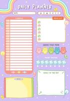 cute candy theme of daily planner design page vector